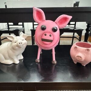 Vibrant Pink Pig Decor Accents